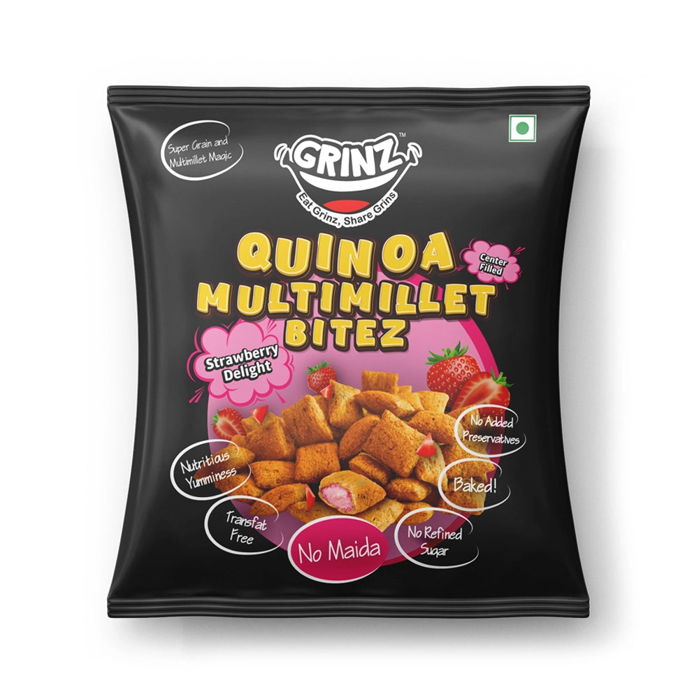 G Q Multimillet Strawberry Bitez 30g